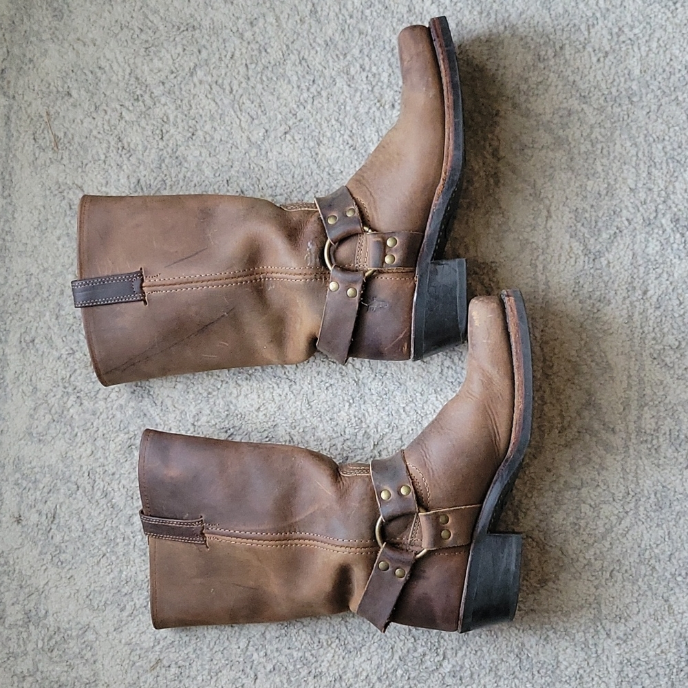 FRYE brown harness boots